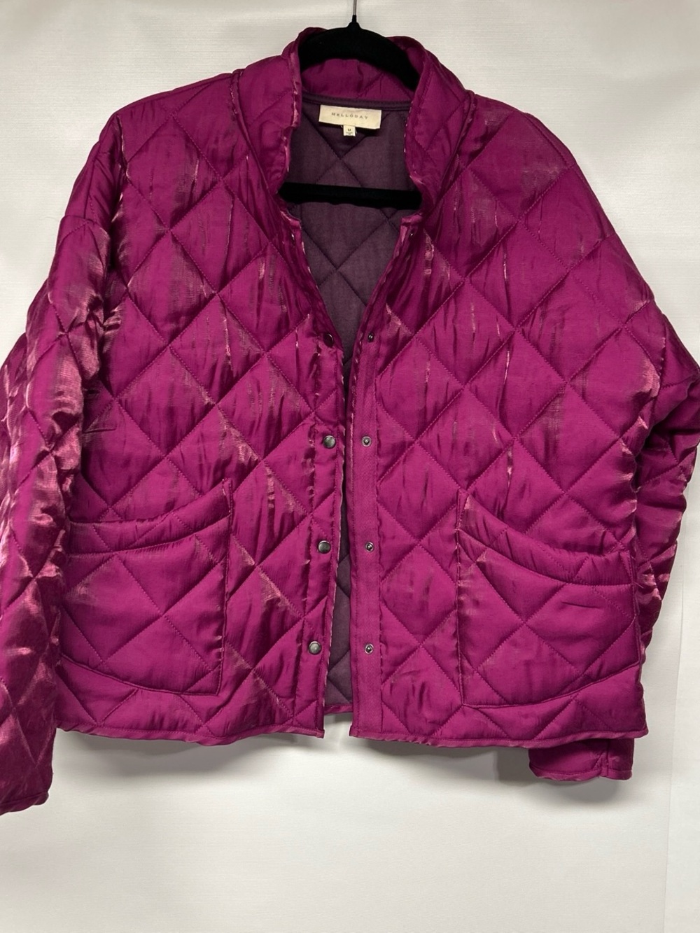 MELLODAY Quilted Puffer Jacket in Magenta